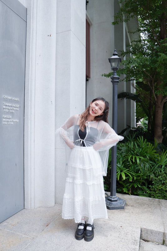 <預訂> 自家製 綉花半身蛋糕長裙