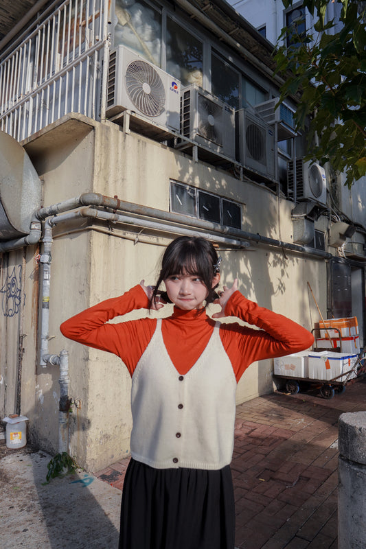 <現貨> 簡約針織v領鈕扣馬甲背心|兩色入