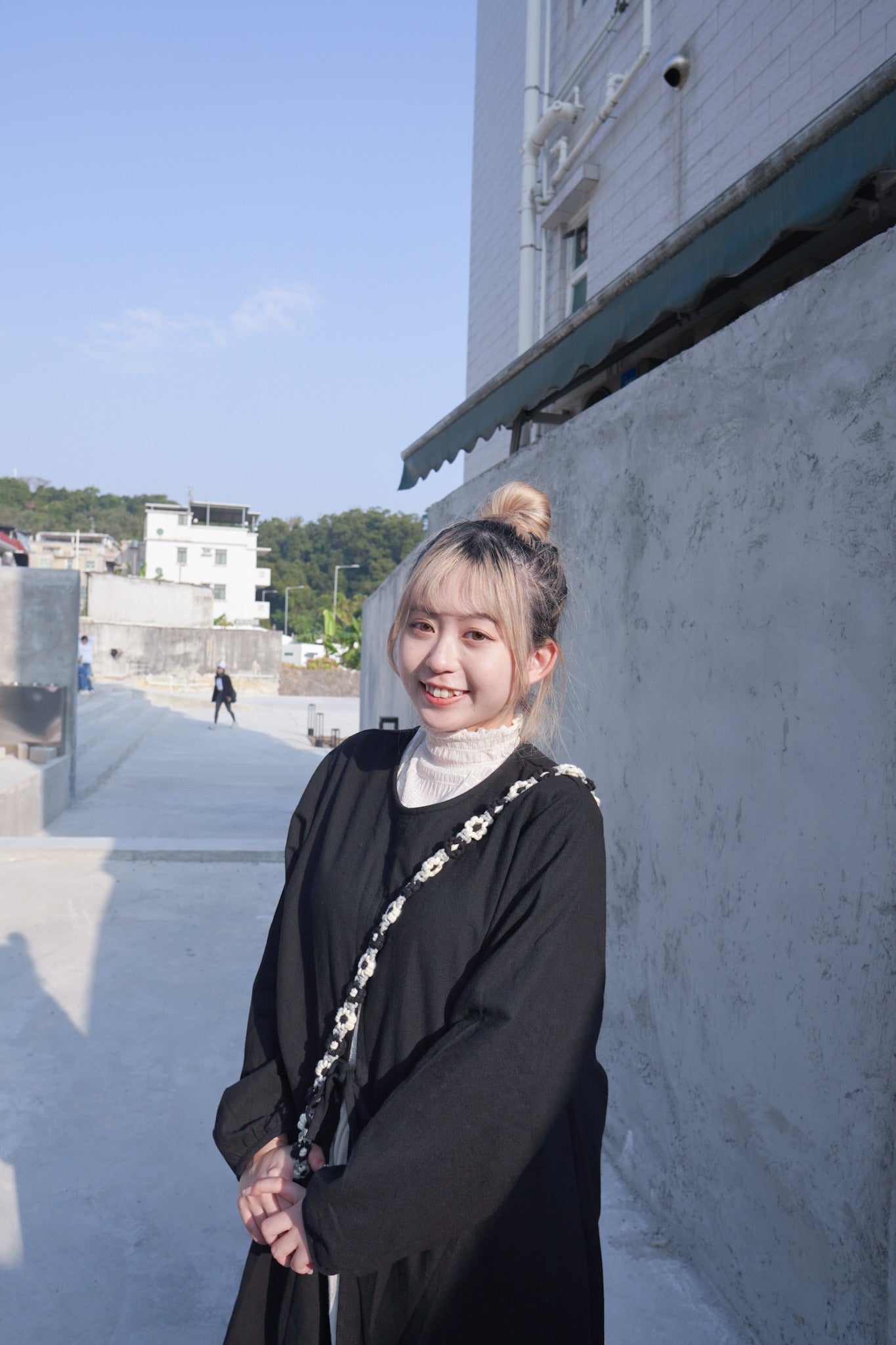 <預訂> 打卡必入!棉麻泡泡長袖綁帶連身長裙外搭|兩色入