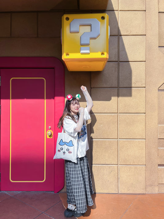 <現貨> 自家製 ruffle荷葉邊黑白格紋半身長裙