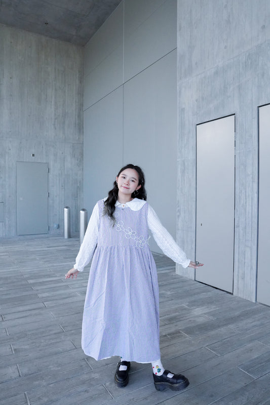 <預訂> 自家製 新款寬鬆蕾絲娃娃領長袖Ops