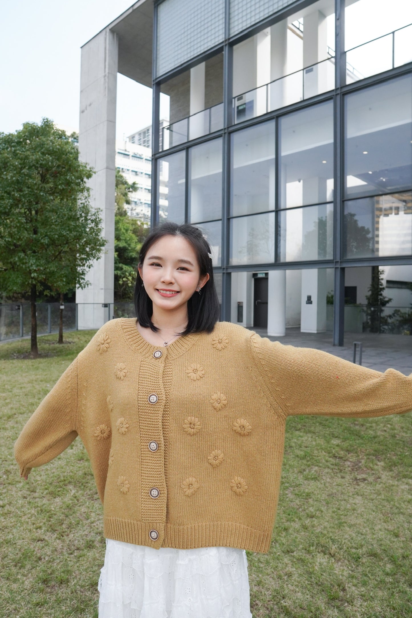 <現貨> 自家製 重工綉花開胸外套|兩色入