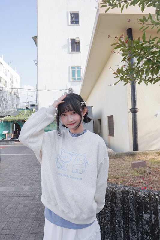 <現貨> 小狗刺繡LOGO長袖衛衣 | 兩色入