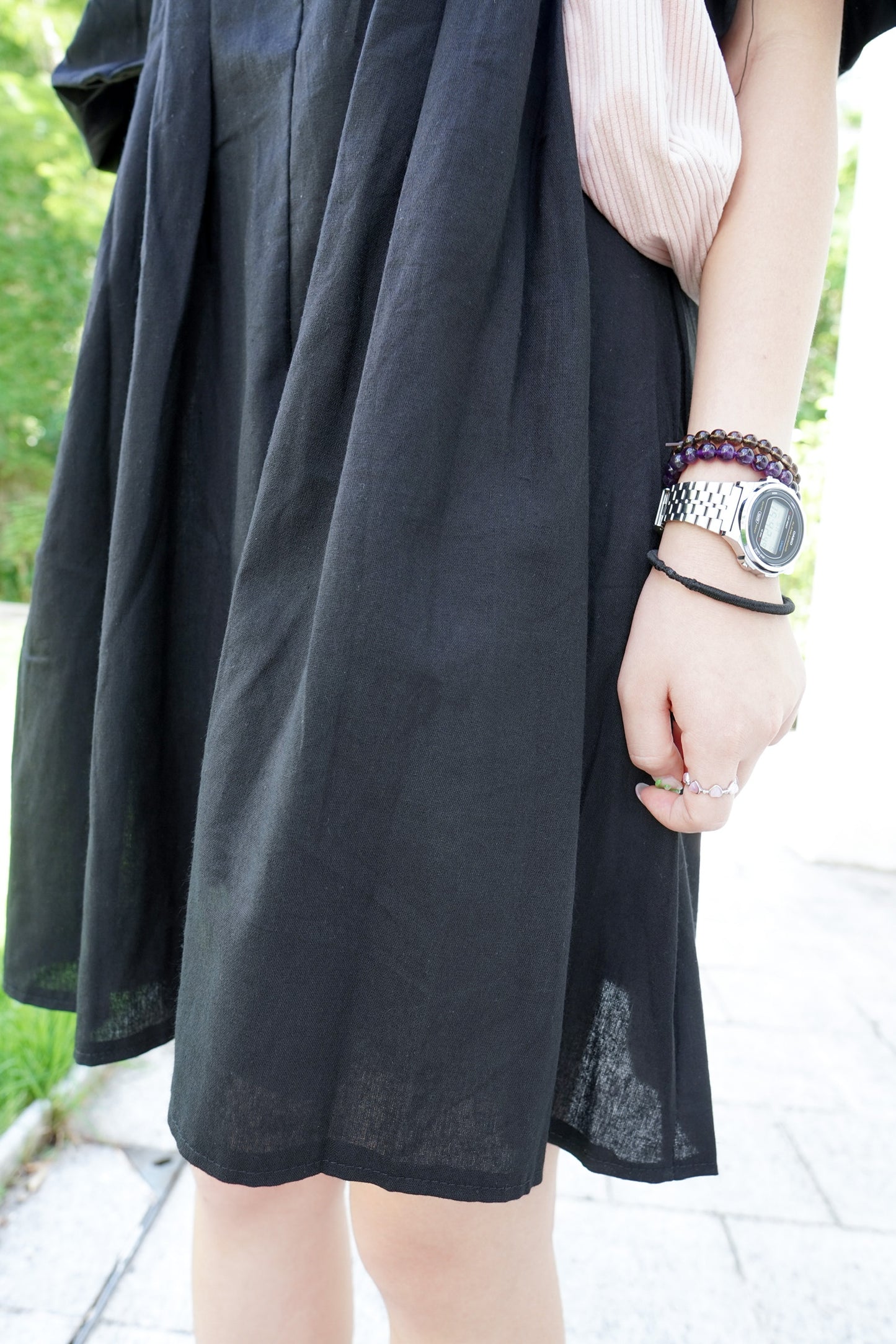 <預訂> 自家造貨優惠!入園必備姊妹裝♡ Lilyn糖果色直紋泡泡袖連身短裙|四色入