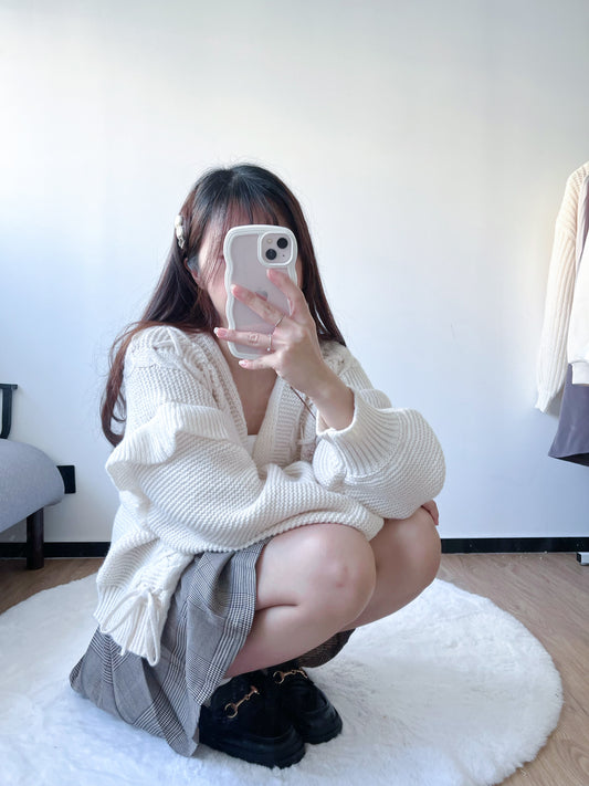 <預訂> 英倫風格紋皺褶半身短裙 (含打底)|三色入