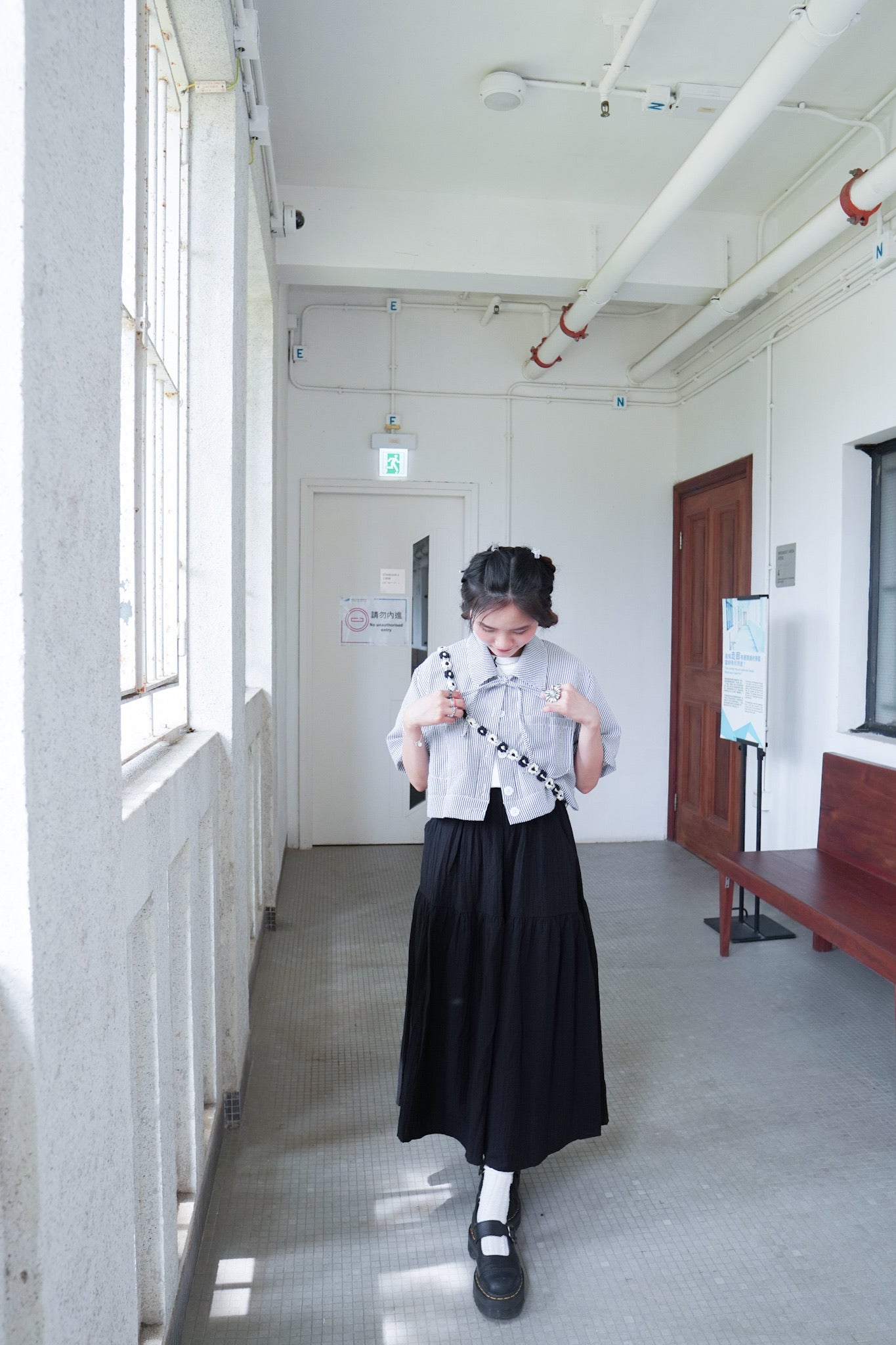 <現貨> 自家製 夏日專屬𐙚 肌理感BB棉口袋半身長裙 | 兩色入