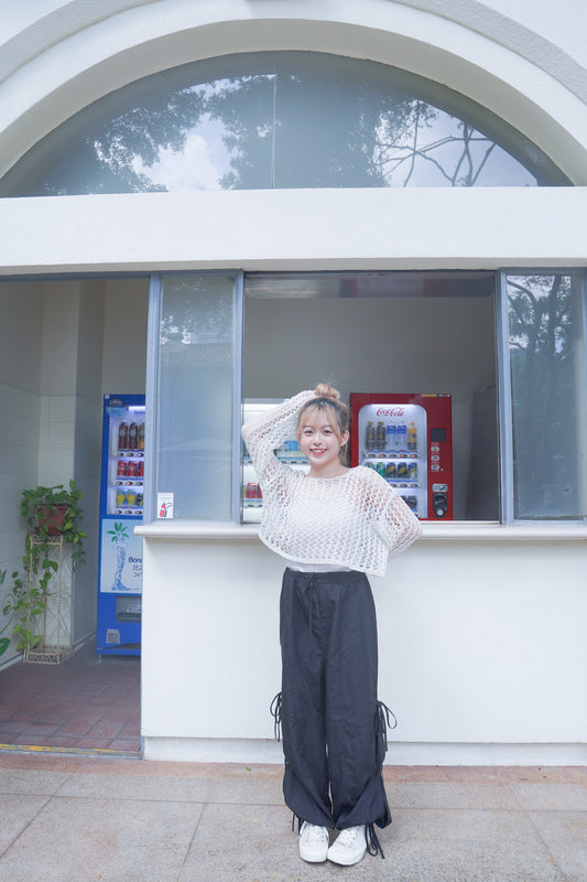 <預訂> 店主首推特別款!BlingBling 鏤空蜂巢針織短上衣 + 吊帶背心套裝