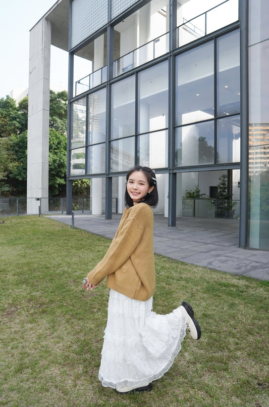 <現貨> 自家製 蕾絲花邊半身疊層蛋糕長裙