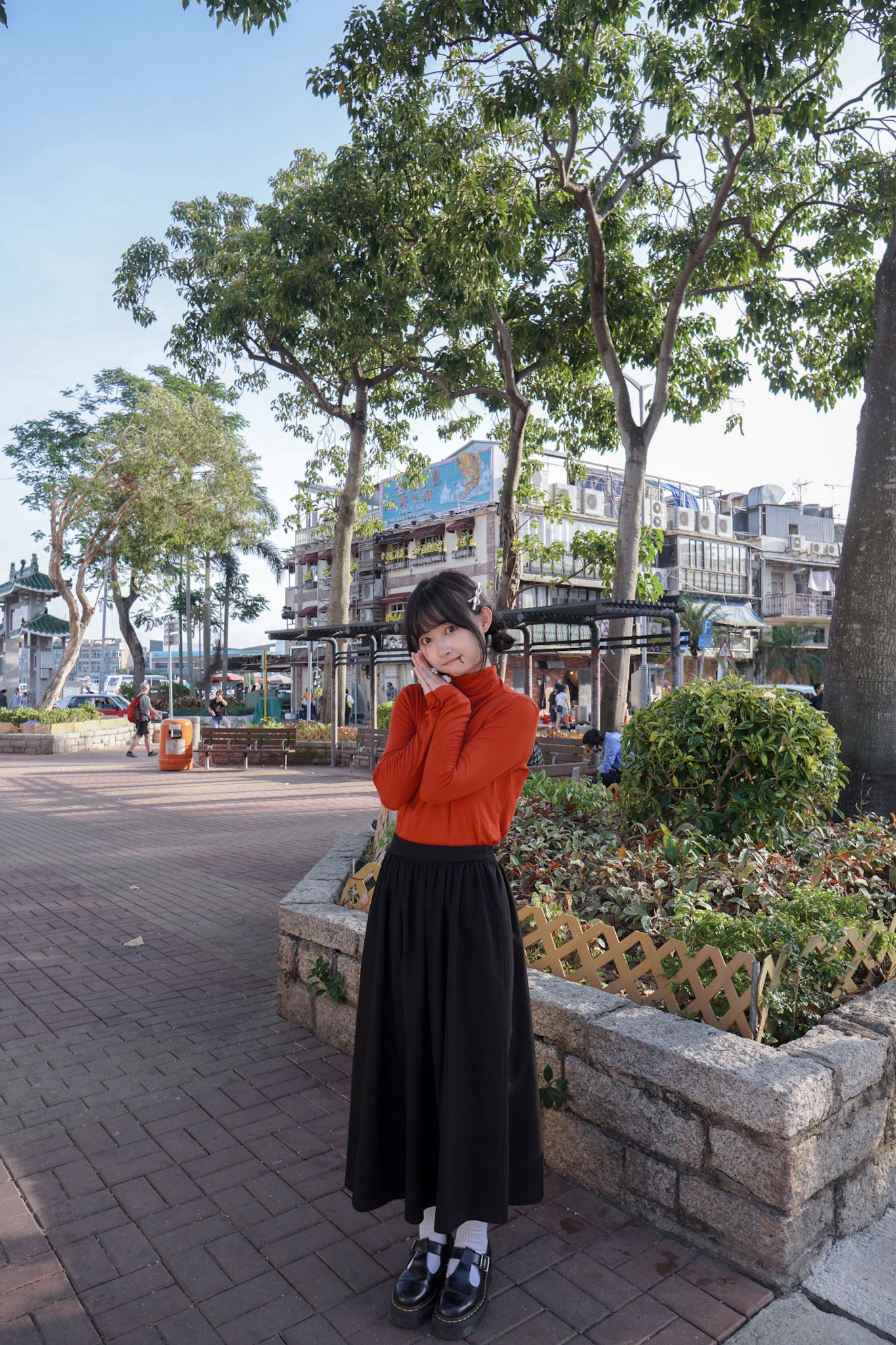 <現貨> 自家製 垂吊感A字小黑長裙