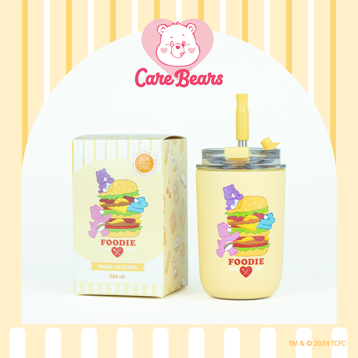 <預訂優惠> 泰國 Care Bears 不鏽鋼水杯連飲管|四色入
