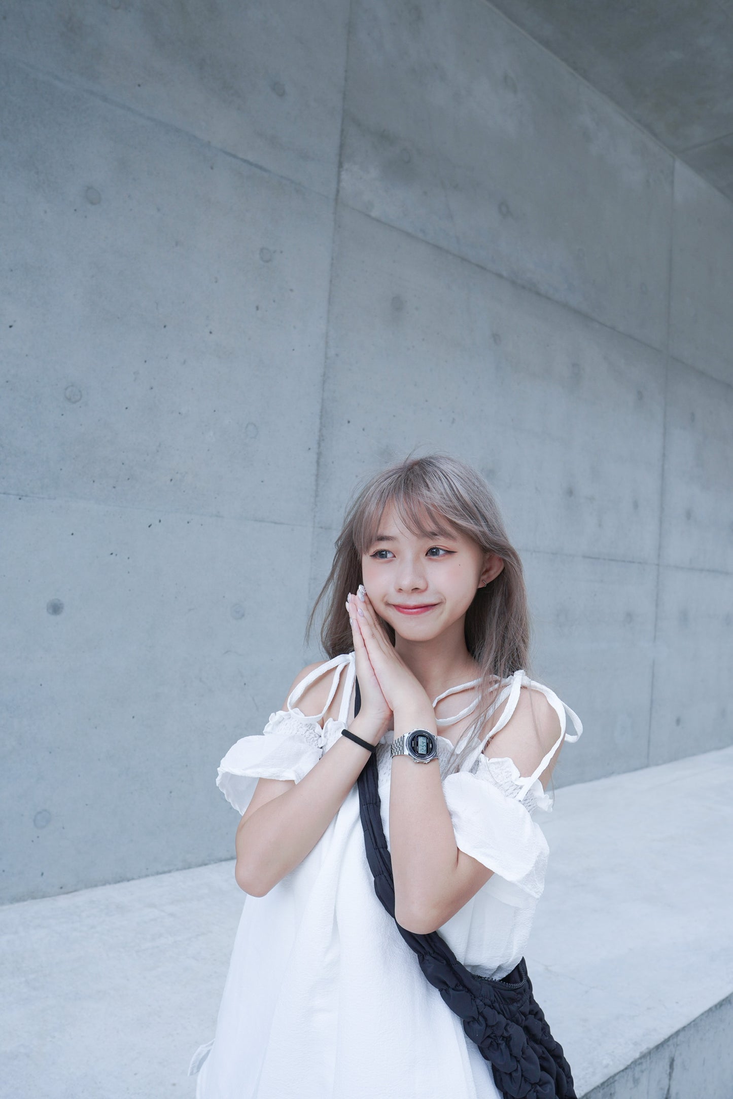 <現貨>皺褶小露肩夏日綁帶連身短裙(含打底)|三色入