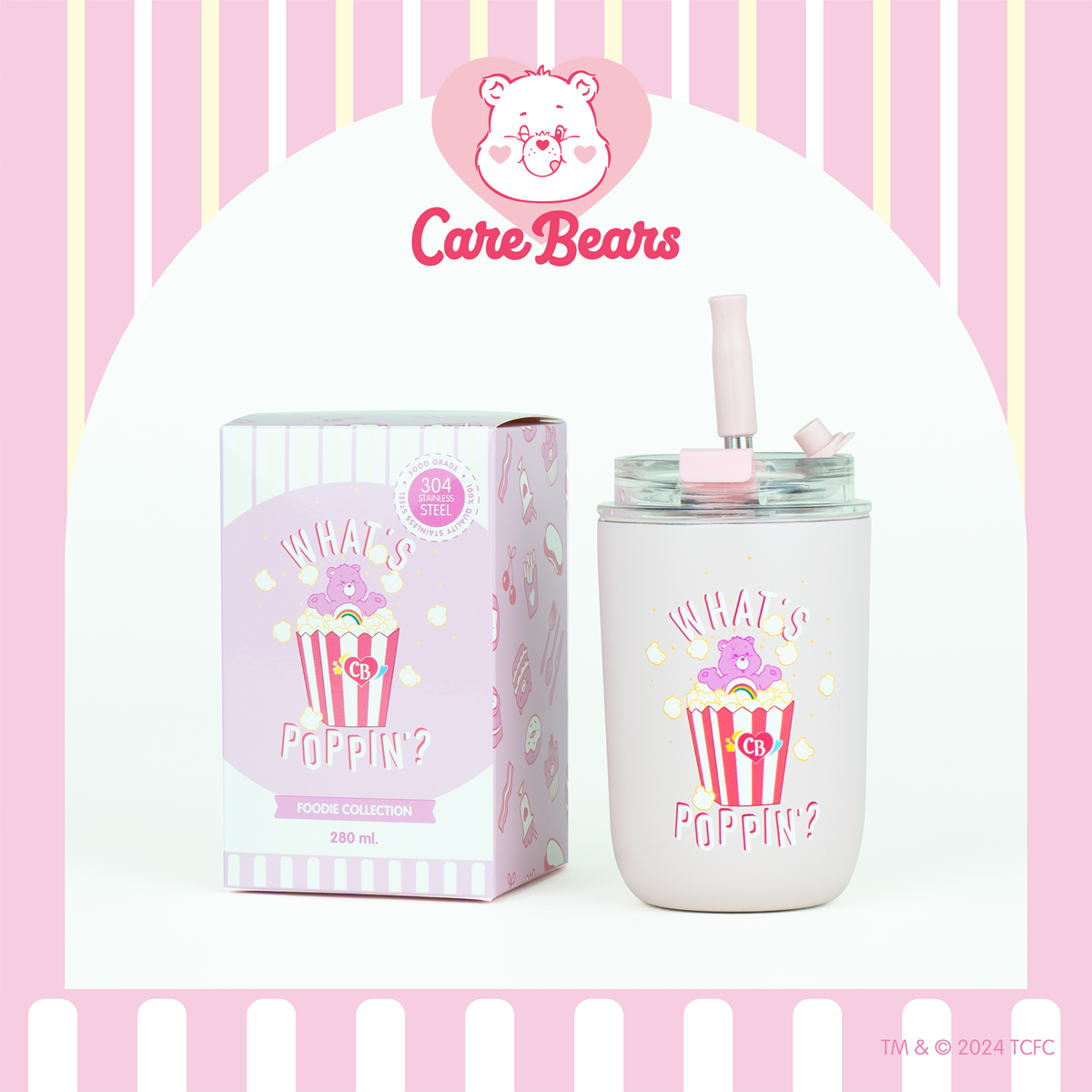 <預訂優惠> 泰國 Care Bears 不鏽鋼水杯連飲管|四色入