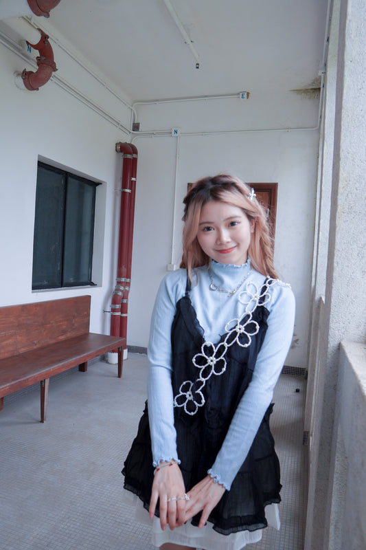 <預訂> 四季OK!超人氣日系蕾絲透透外搭吊帶背心