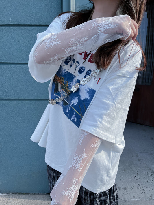 <現貨> 自家製 夏天專屬超薄透透蕾絲長袖打底