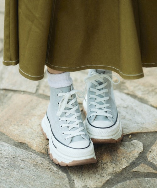 <預訂> 超人氣!Unisex 日本限定厚底設計♡ CONVERSE 高筒 ALL STAR 100 TREKWAVE HI|22.5-30碼|灰