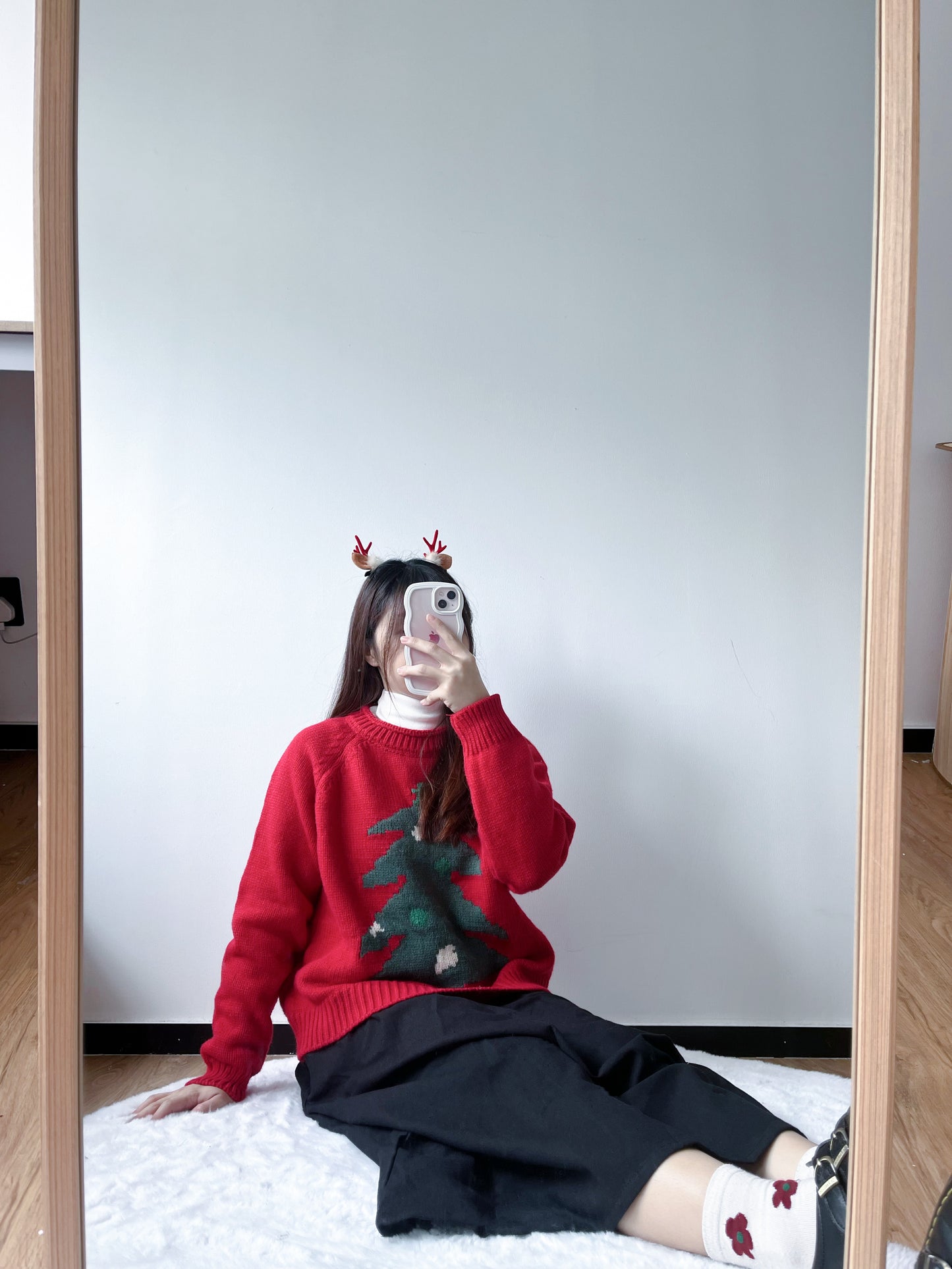 <現貨> 聖誕必入♡ 聖誕樹提花針織寬鬆保暖衛衣