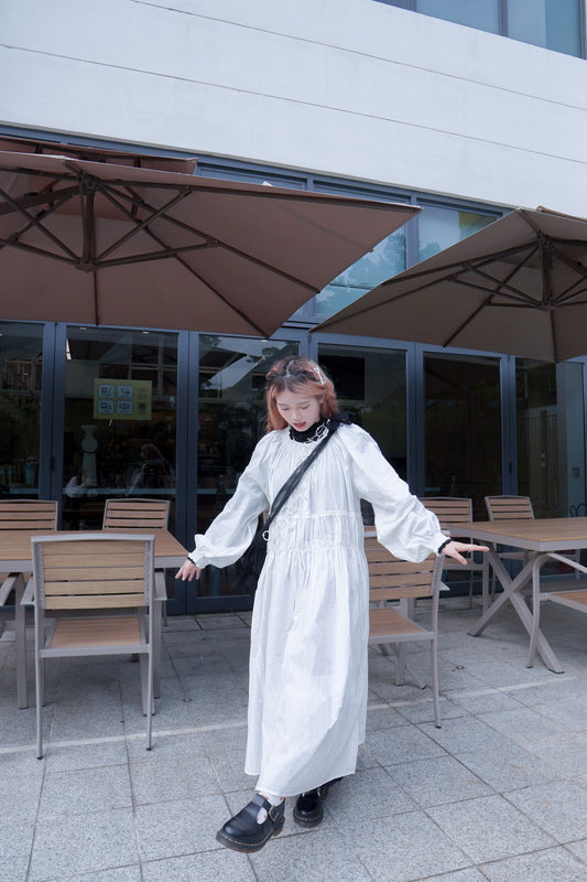 <現貨> 自家製 寛鬆圓領娃娃款長袖Ops|兩色入