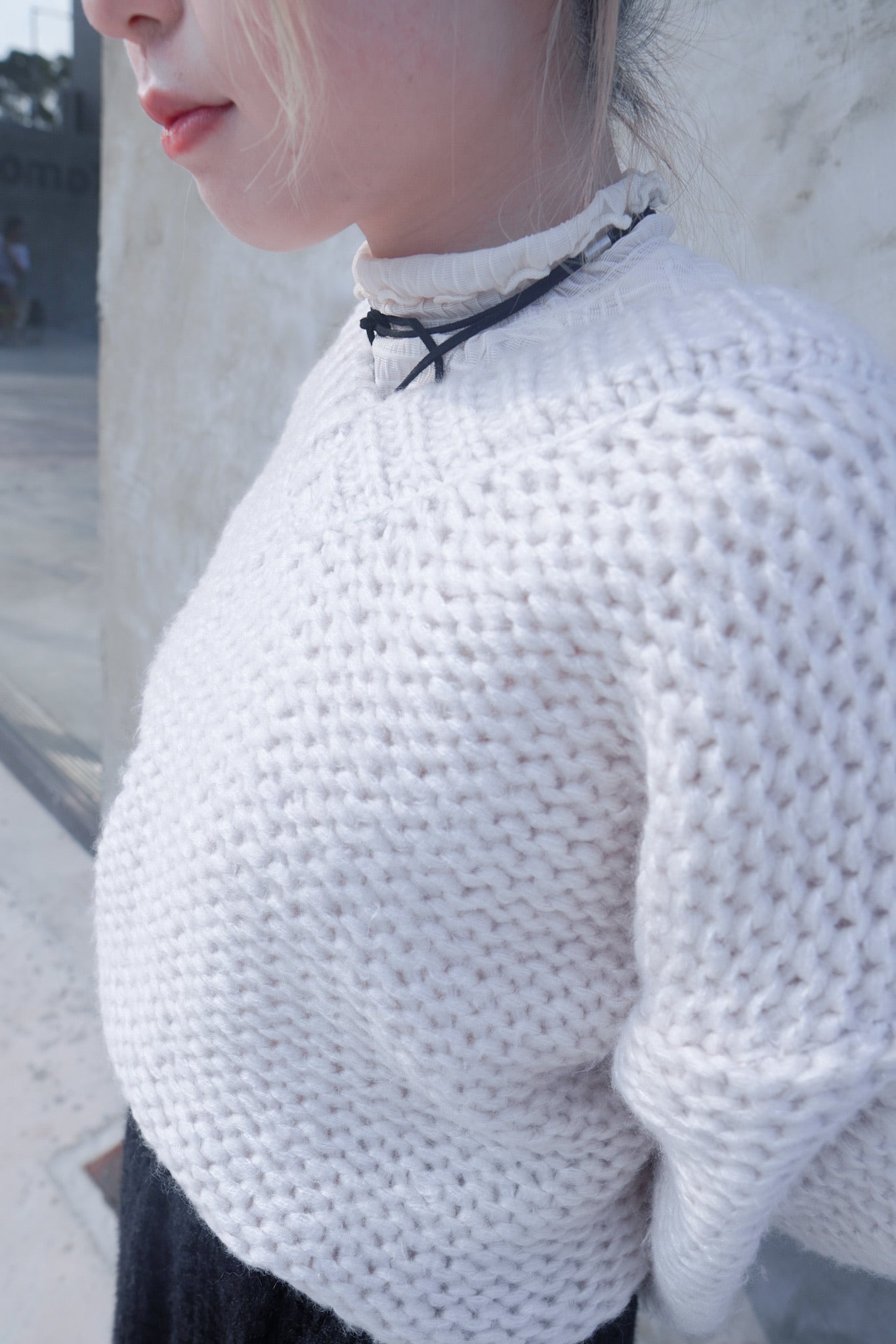 <預訂> JP 慵懶感v領洞洞針織長䄂上衣|兩色入