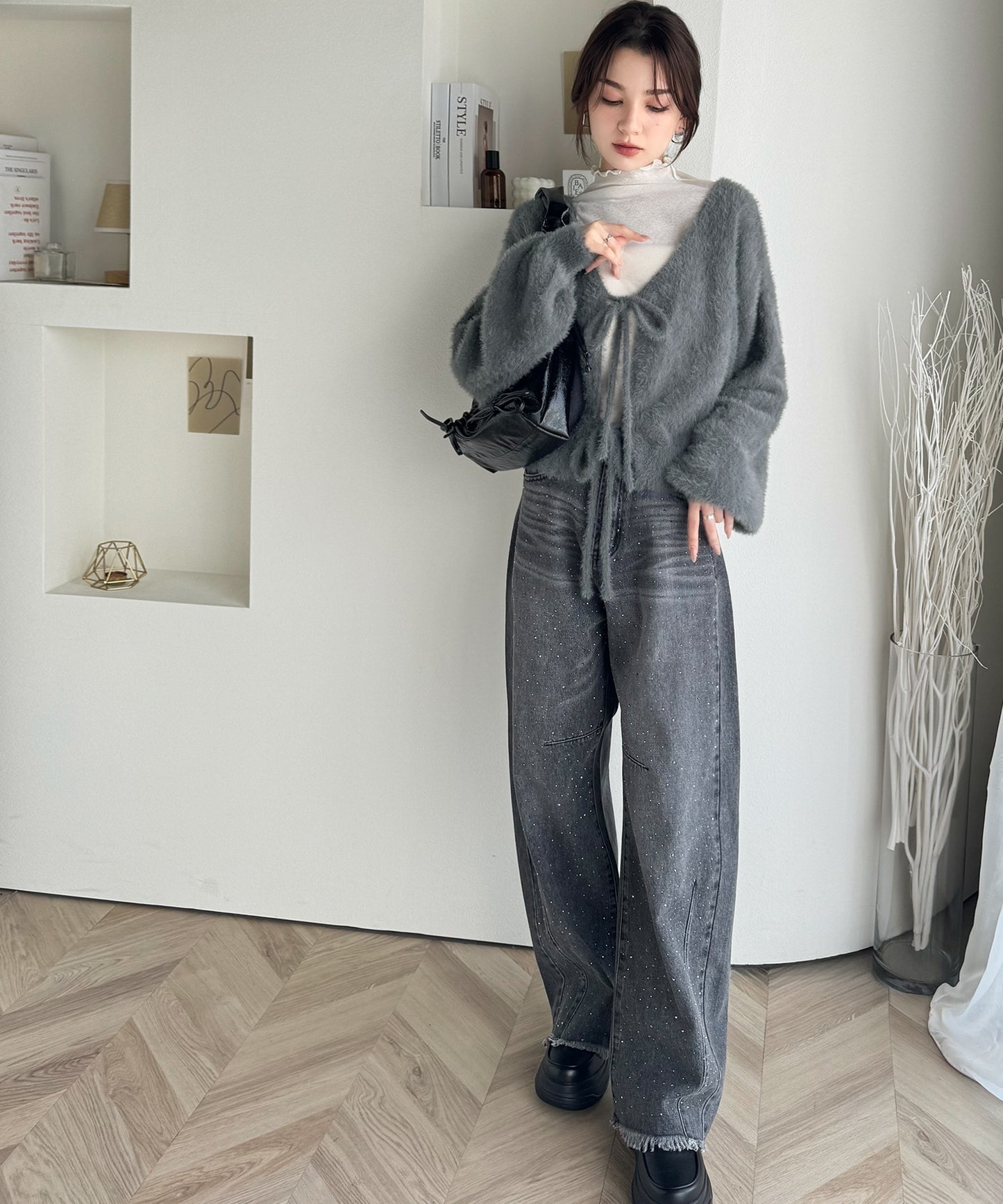 <預訂限時優惠> JP 日牌Mily bilet 2-Ways毛茸茸蝴蝶結開胸外套|四色入