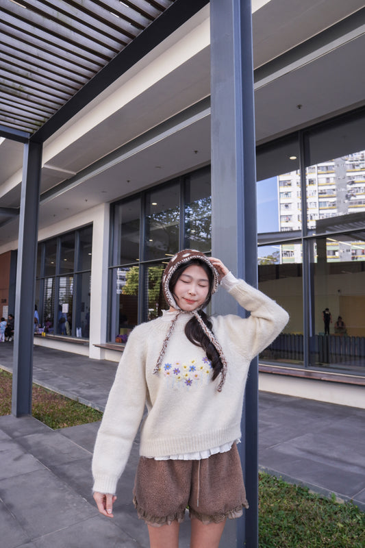 <現貨> 小熊高腰ruffle邊毛絨短褲