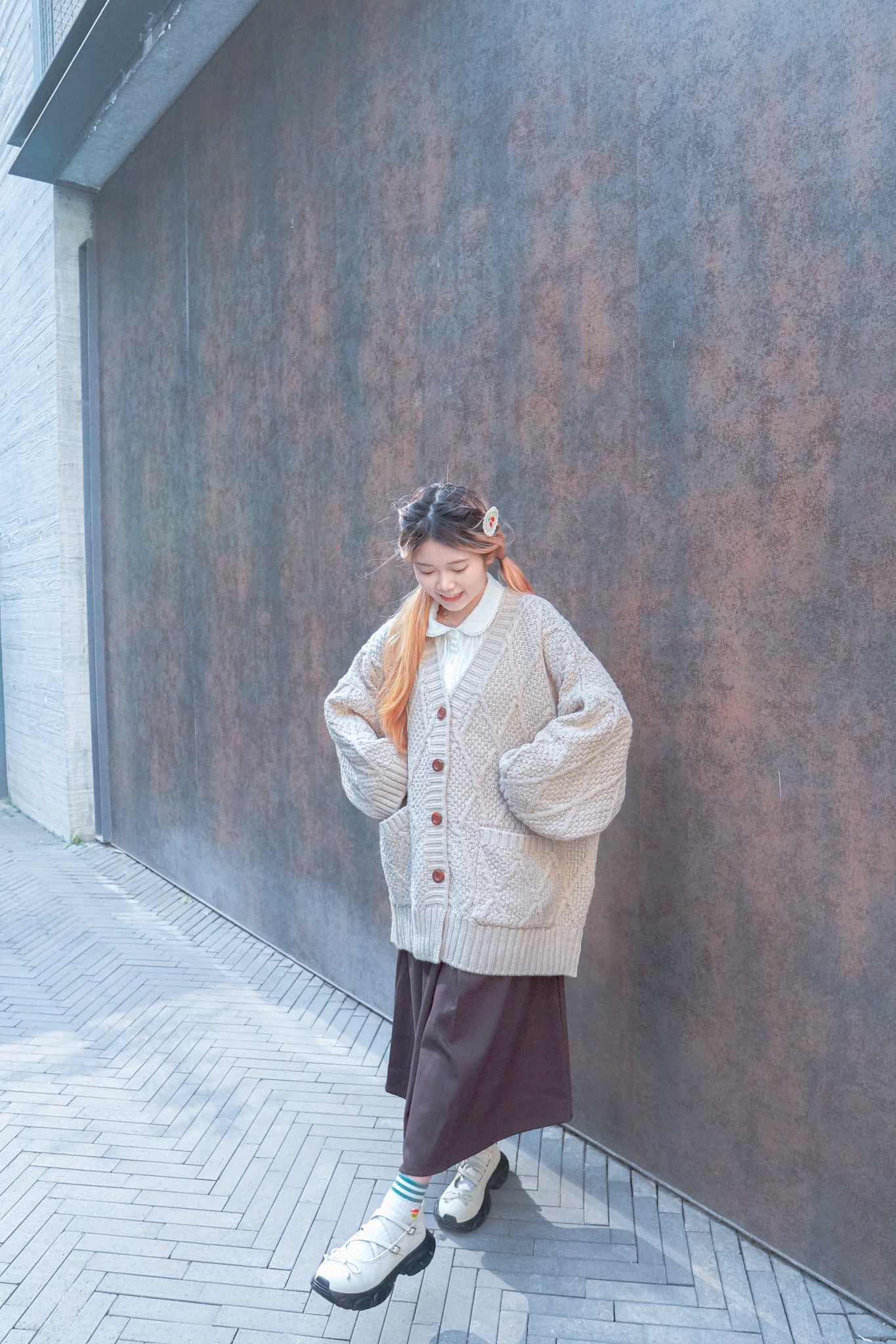<現貨> 自家製 厚實保暖♡毛呢直筒半身長裙|兩色入