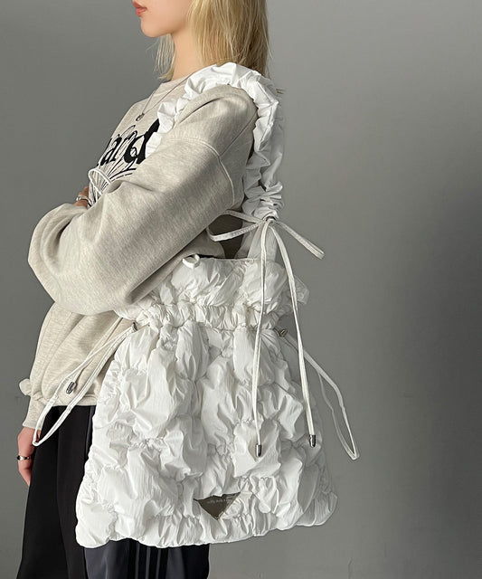 <預訂> JP 日牌Mily bilet 2-Ways超人氣閃亮絎縫絲帶手提袋 |三色入