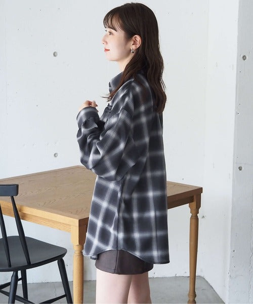 <預訂> 日牌Tiptop 漸層格紋荷葉邊襯衫|三色入
