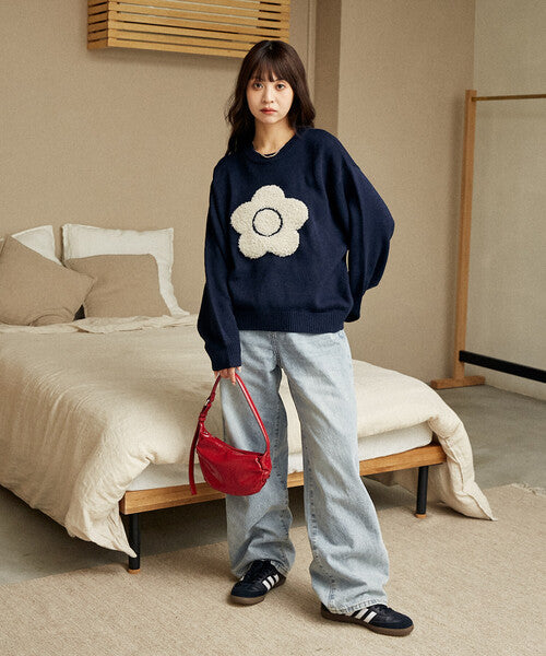 <預訂> 日牌MARY QUANT × PUBLUX 花卉圖案提花針織上衣|七色入