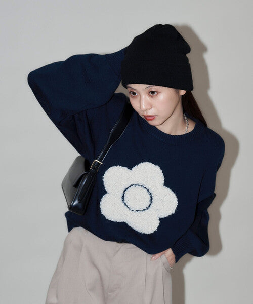 <預訂> 日牌MARY QUANT × PUBLUX 花卉圖案提花針織上衣|七色入