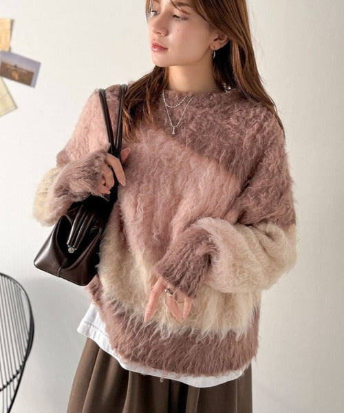 <預訂> JP 大人氣! 日牌CF Ice Cream混色波浪紋針織長袖上衣|三色入