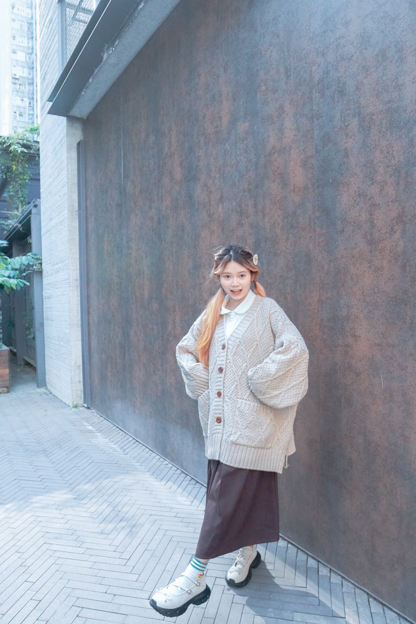 <現貨> 自家製 厚實保暖♡毛呢直筒半身長裙|兩色入