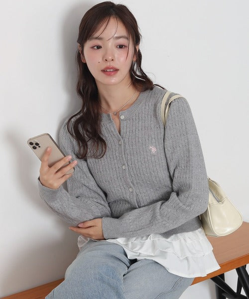 <預訂> JP U.S. POLO ASSN.2026年春季麻花針織開胸薄外套|五色入