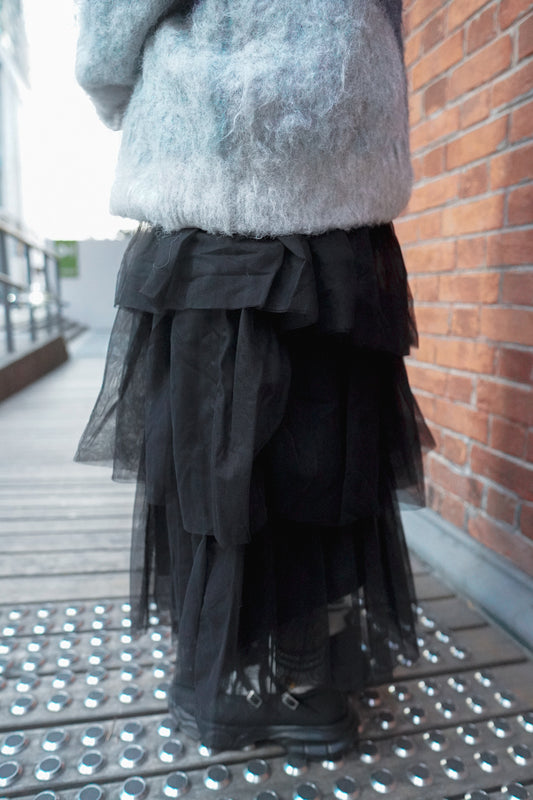 <現貨> 超仙氣!薄紗三層疊半身長裙