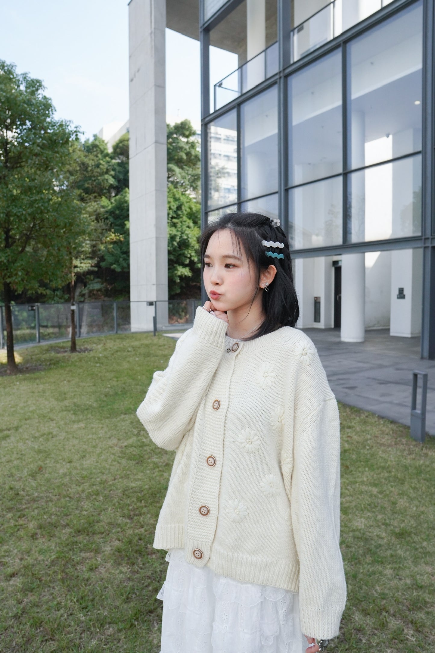 <現貨> 自家製 重工綉花開胸外套|兩色入
