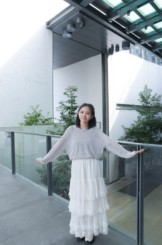 <預訂> 自家製 蕾絲蛋糕ruffle疊層長裙|兩色入