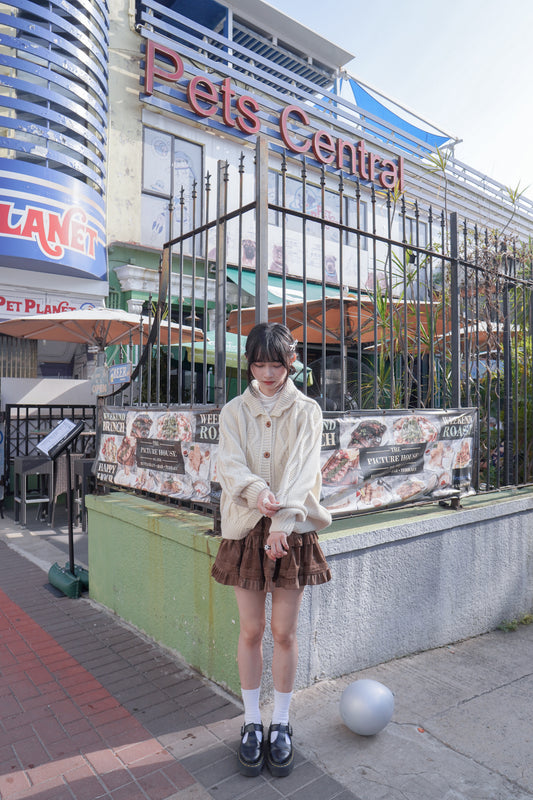 <現貨> 學園風UP♡ 粗針織麻花外套