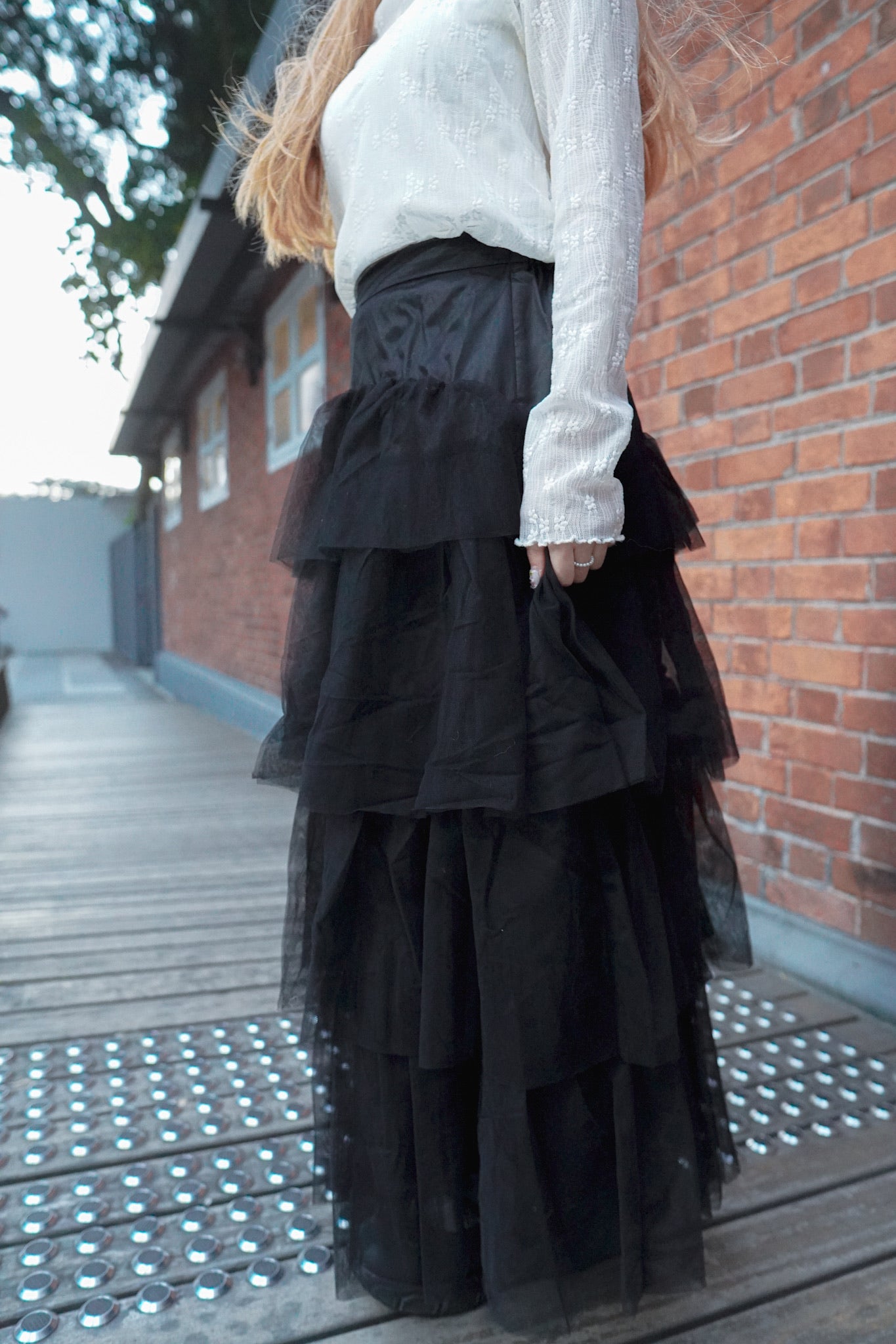 <現貨> 超仙氣!薄紗三層疊半身長裙