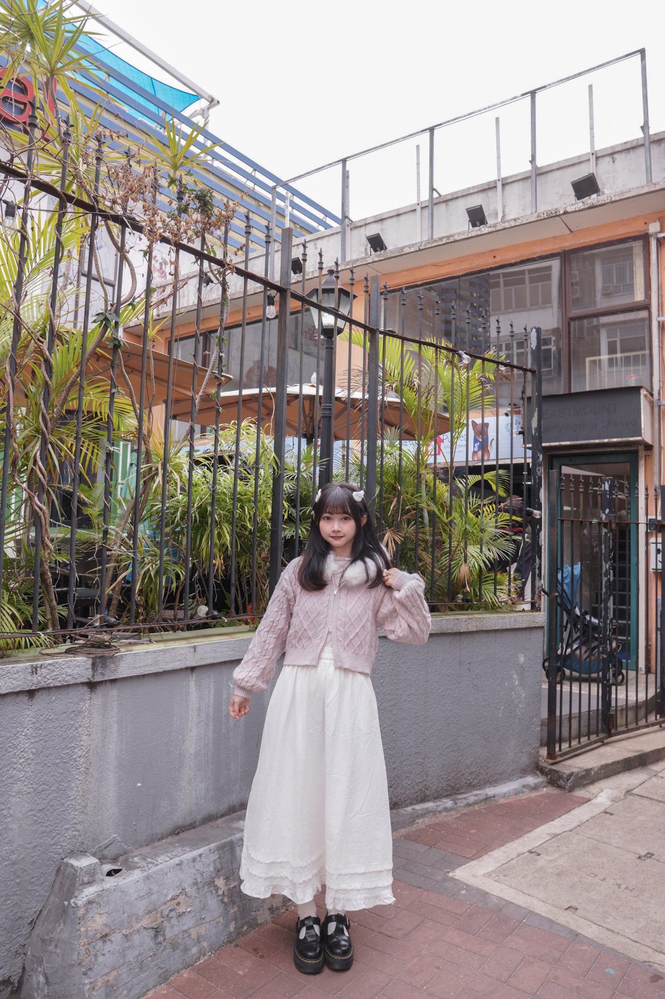 <現貨> 超舒服♡!!全棉韓系小奶白花邊半身長裙