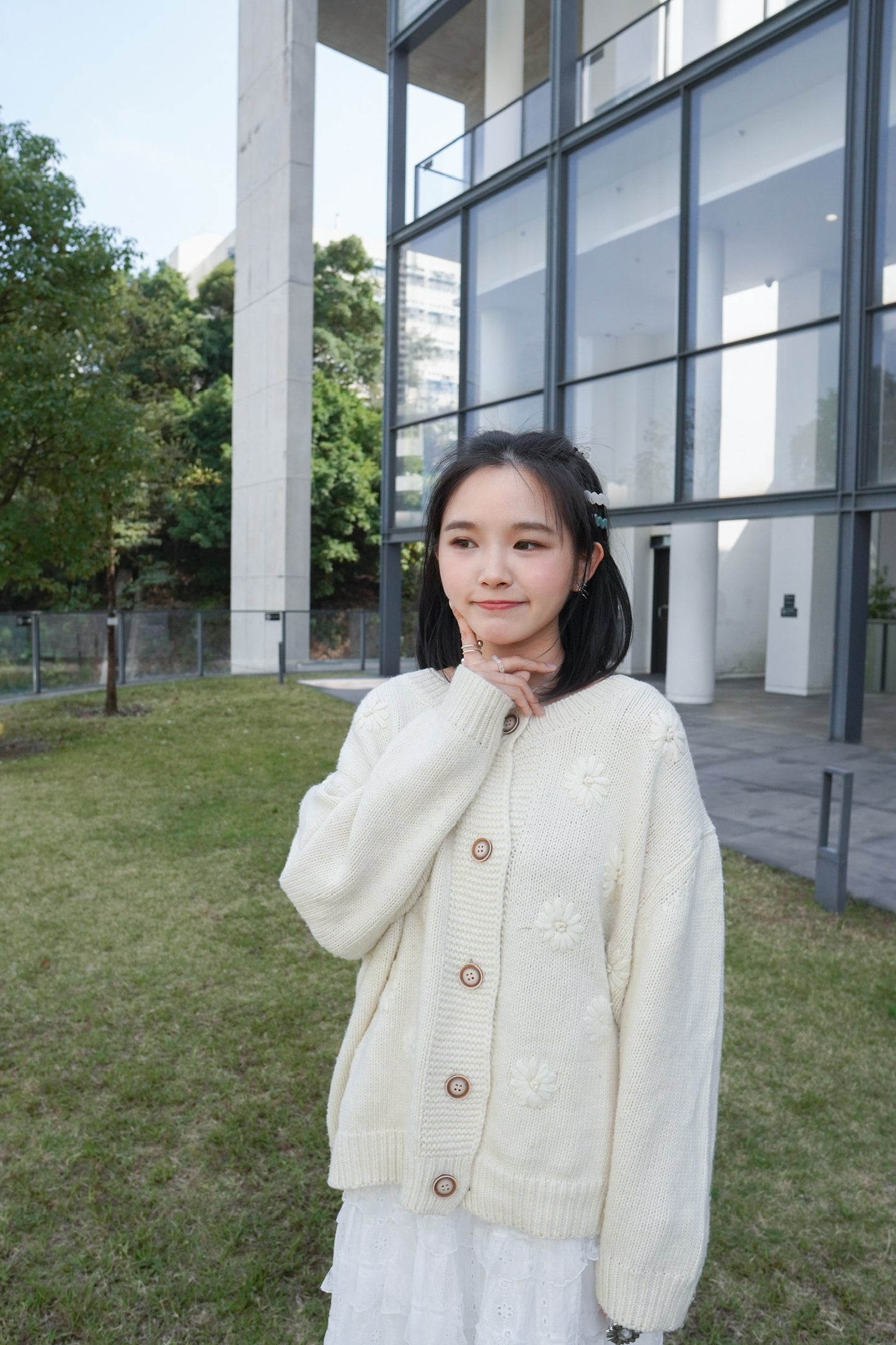 <現貨> 自家製 重工綉花開胸外套|兩色入
