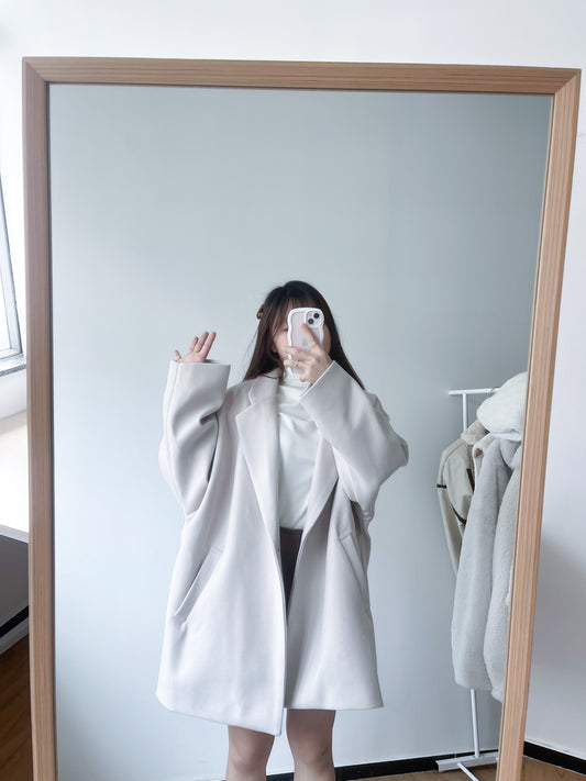 <預訂> 超人氣!寬鬆大領中長款大衣外套|六色入