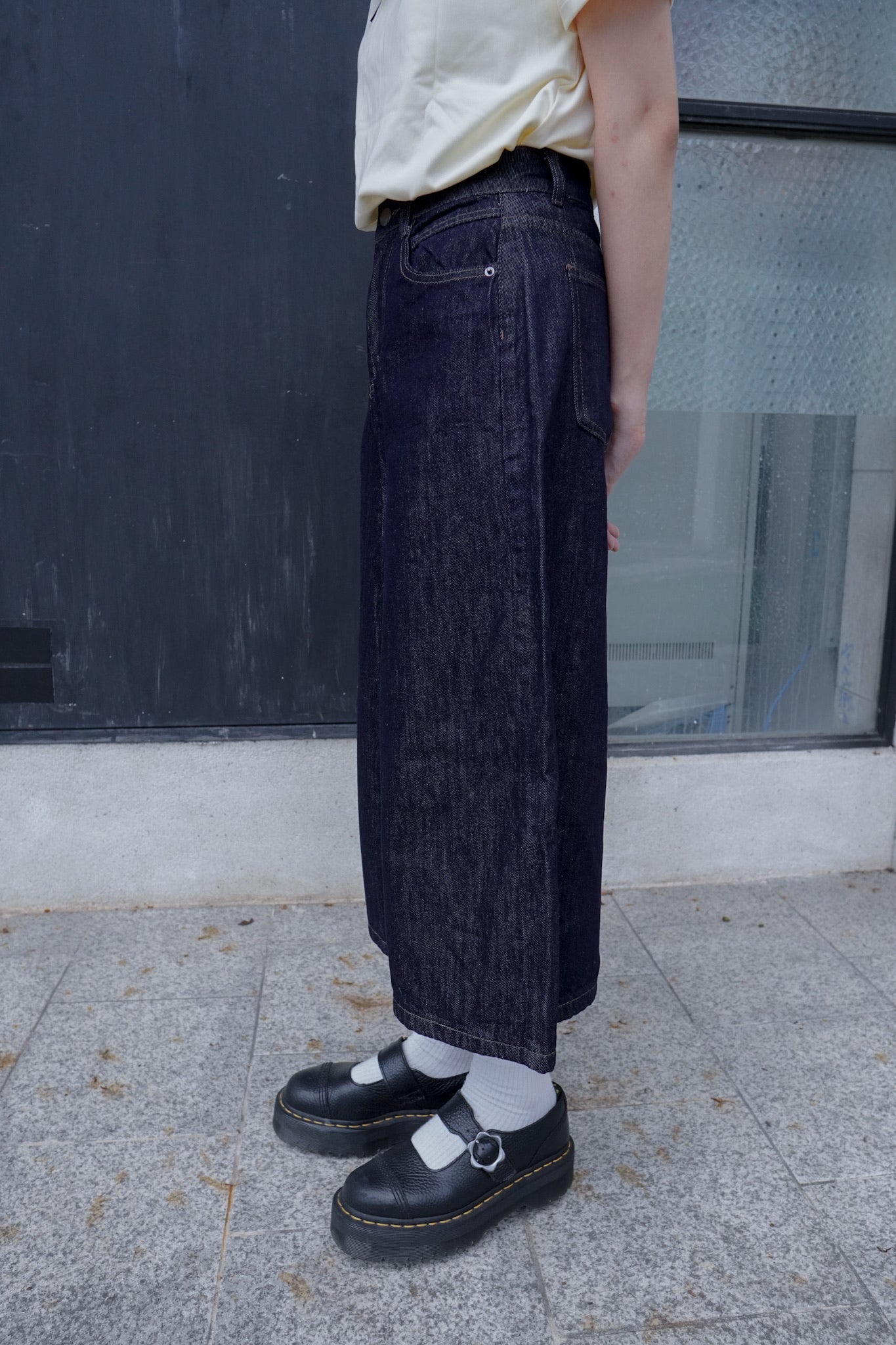 <現貨> 自家製 小個子也OK!復古深藍直筒牛仔長褲