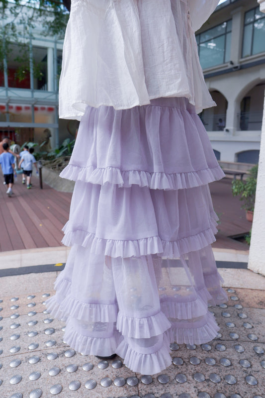 <預訂> 2025新款易襯超仙!薄紗蛋糕半身長裙|兩色入