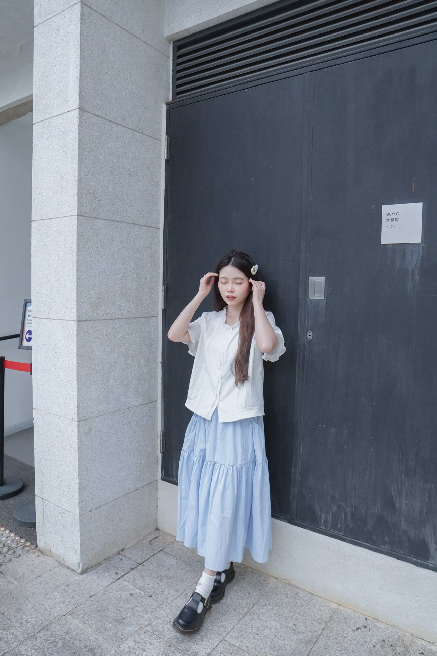 <預訂> 自家製 不易皺! 口袋A字半身長裙|兩色入