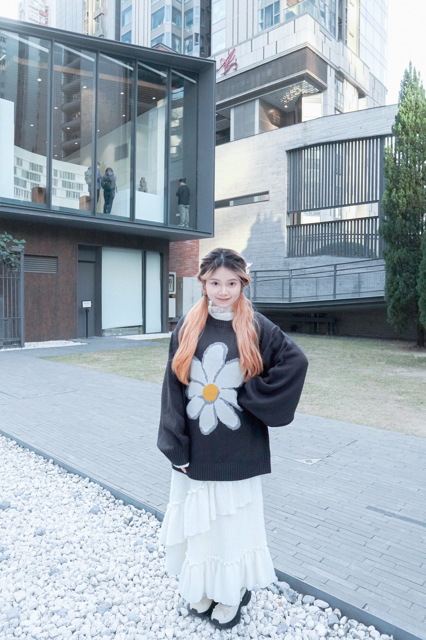 <預訂限時優惠> MM Unisex 大花朵提花針織套頭上衣|兩色入