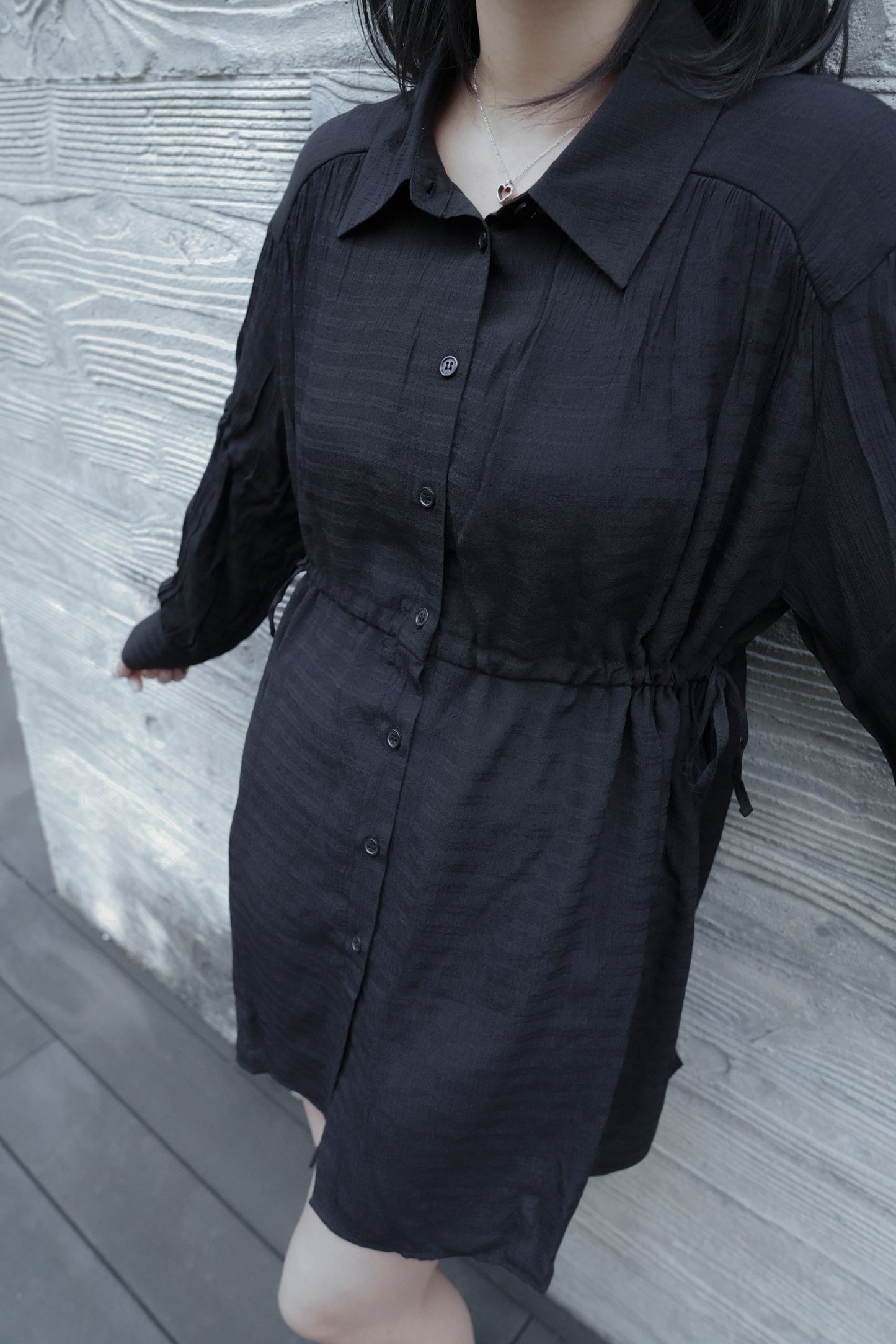 <現貨> JP 蝴蝶結褶皺襯衫迷你Ops|兩色入