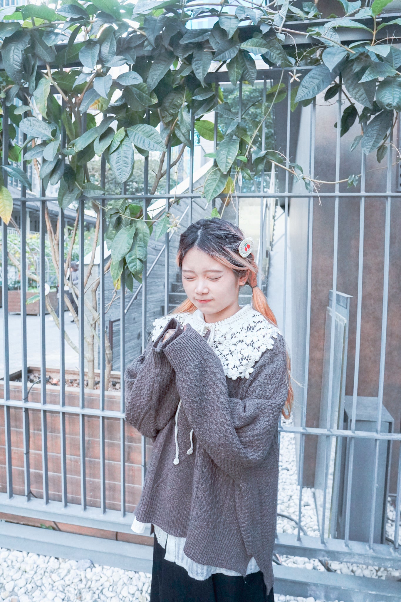 <預訂> 疊穿神器♡花紋鏤空編織領口