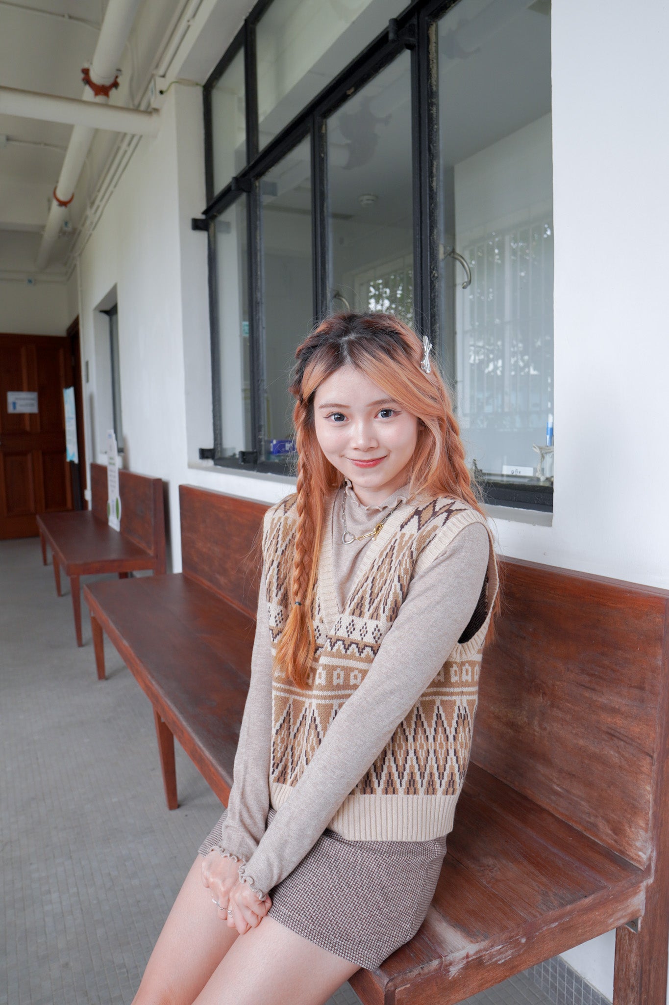 <現貨> 復古校園風開胸菱形馬甲背心|兩色入