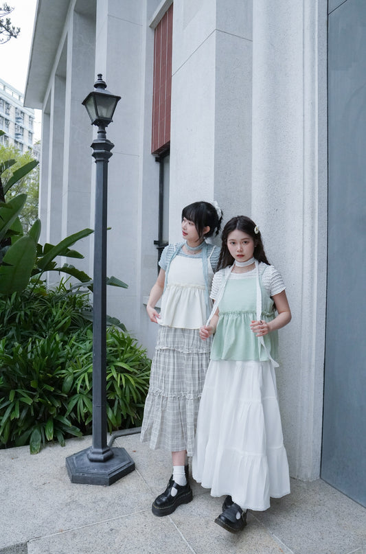 <現貨> 自家製 衣櫃必備! 三層半身蛋糕長裙