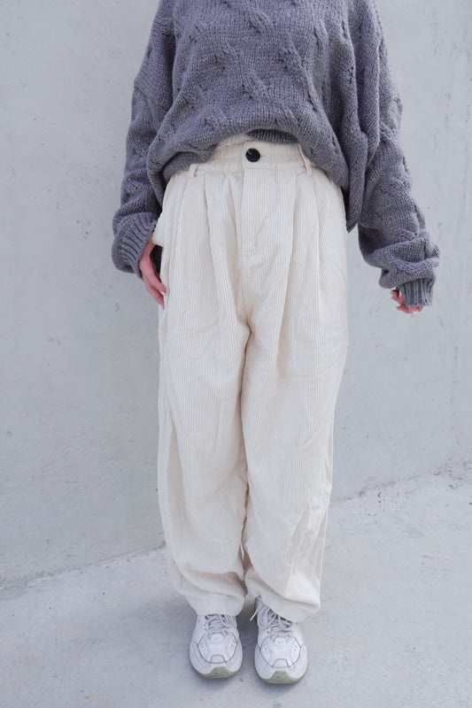 <現貨> 自家製 神級保暖 慵懶風燈芯絨寬鬆長褲