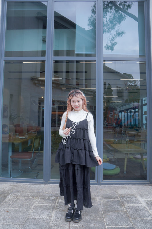 <現貨> 可單穿!可調式鈕扣吊帶長款背心 (含打底)|三色入